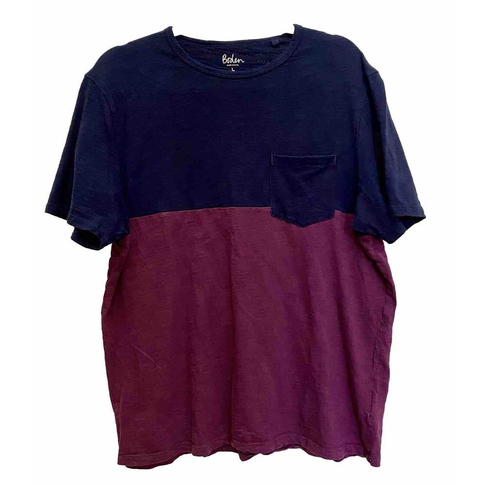 Boden Color Block Pocket Tee Men's L‎ Cotton Hipster 90's Grunge